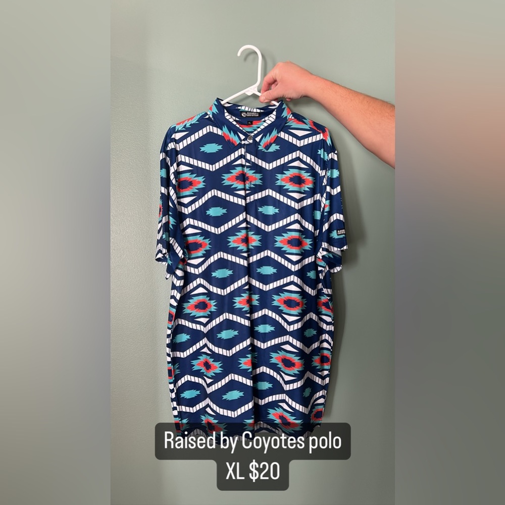 Blue Patterned Polo Shirt